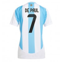 Echipament fotbal Argentina Rodrigo De Paul #7 Tricou Acasa Copa America 2024 pentru femei maneca scurta